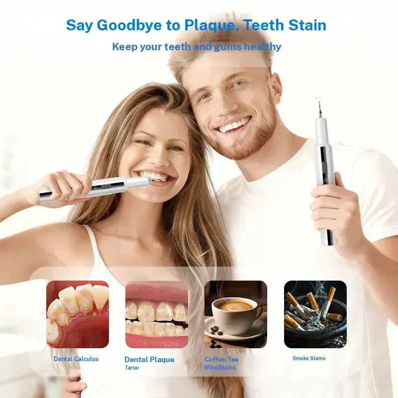 Rechargeable Electric Teeth Cleaner – 5 Modes, 4 Heads, USB-C, LED Light, Waterproof, Portable