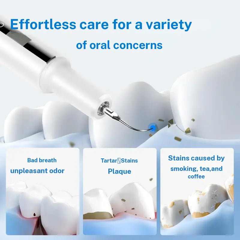 Rechargeable Electric Teeth Cleaner – 5 Modes, 4 Heads, USB-C, LED Light, Waterproof, Portable